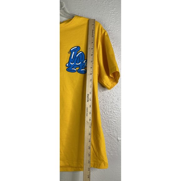MLB Like Los Angeles Dodgers Womens Small Yellow T-Shirt Bubble Graphic NWT - Picture 3 of 6